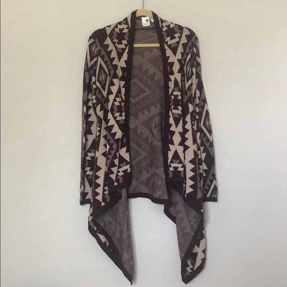 Burgundy Aztec/Tribal Cardigan Sweater Medium - Picture 1 of 4